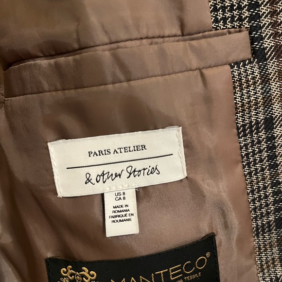 & Other Stories Fitted Checkered Blazer in Size 8 - Picture 6 of 12